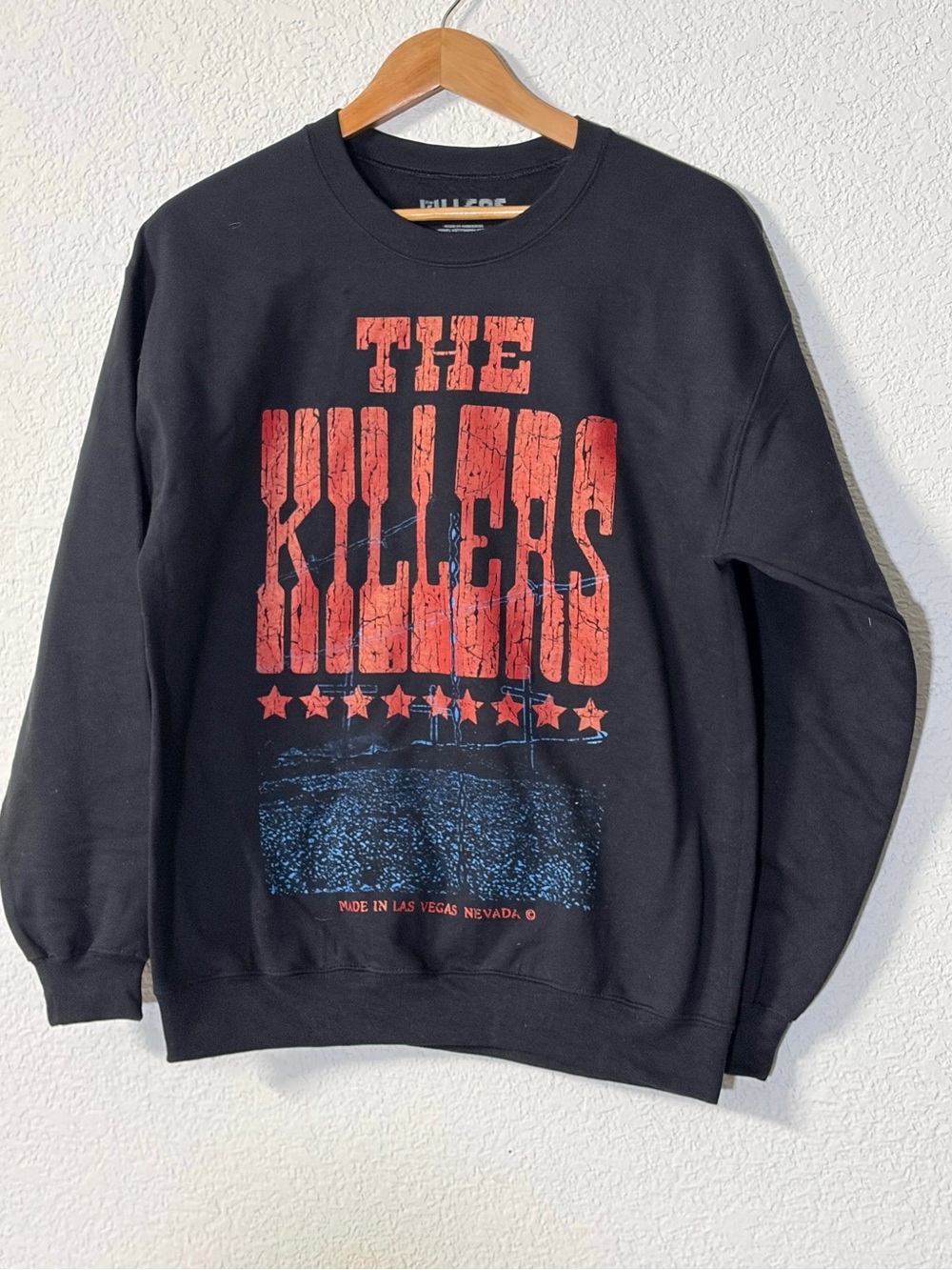 The Killers Unisex Black Graphic Crewneck Vegas fleece Sweater size M